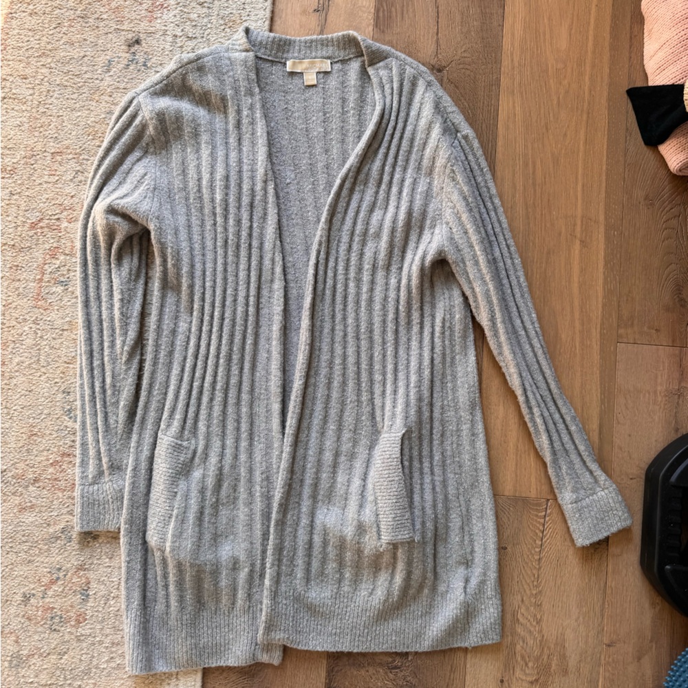 MICHAEL Michael Kors Light Gray Open Cardigan